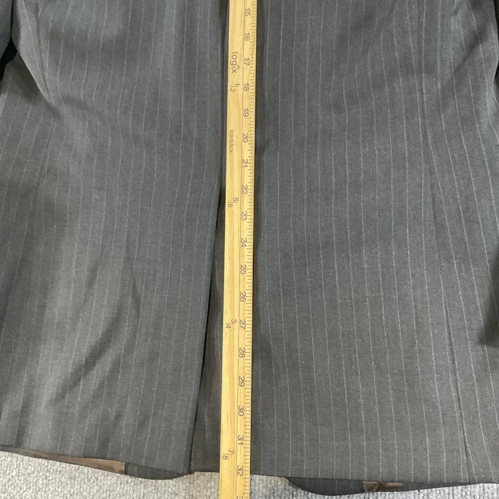 Brooks Brothers Mens 42R Pinstripe Wool Blend 2 Button Suit Jacket Charcoal Gray